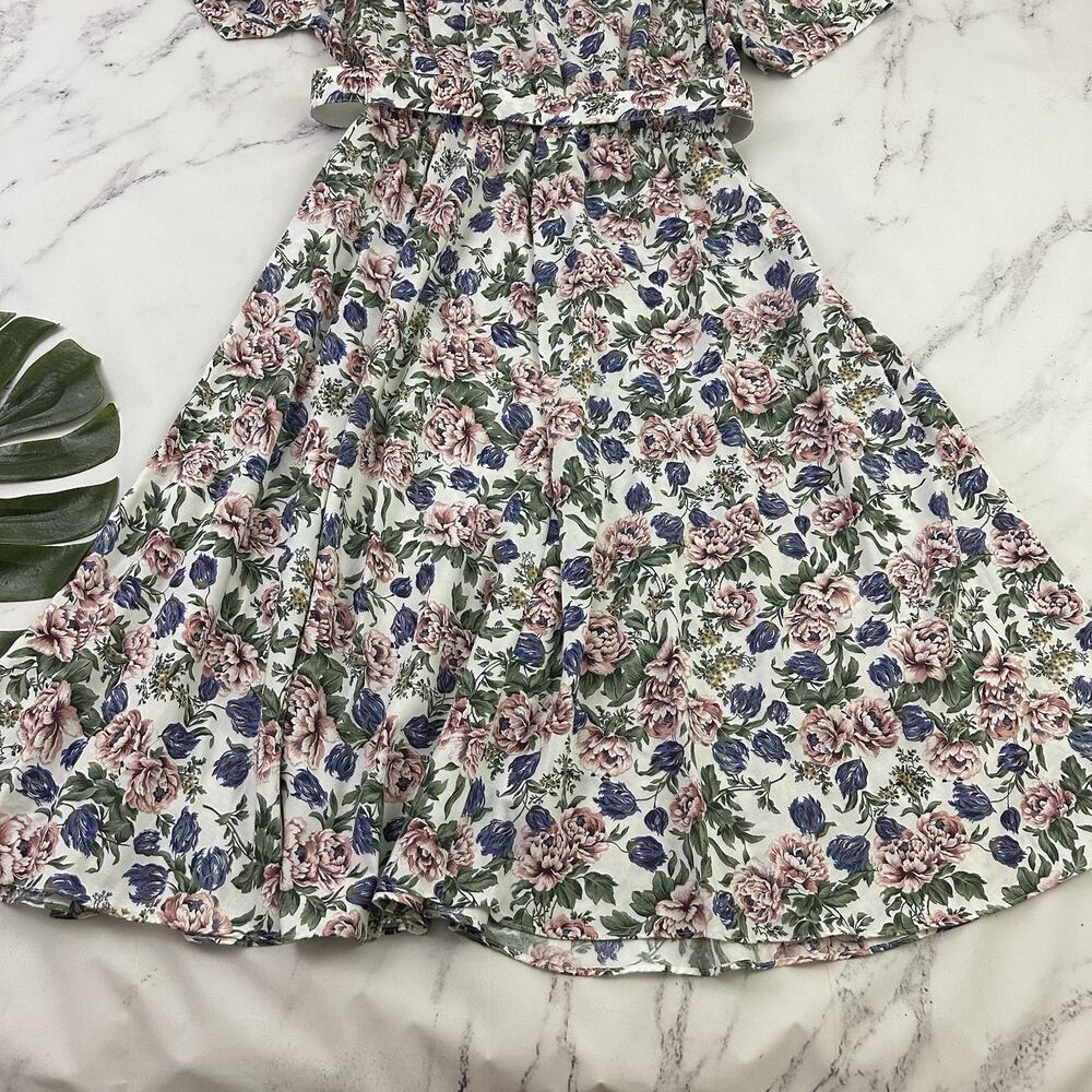 Tracy Richards Womens Vintage 90s Maxi Shirt Dress Size 18 WP Pink Blue Floral - Picture 12 of 12